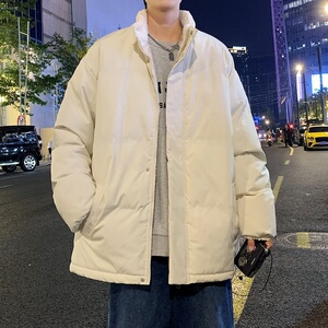 MY5787P75立领棉服外套男装冬季羊羔绒内里保暖棉衣光板港风纯色图片