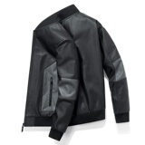 PY5289P85男皮衣刺绣夹克外套PU棒球服男士皮衣2023新款秋冬潮，男装皮衣，星座510A-2