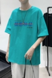 D2172港风室内纯棉男短袖港风净版潮印花宽松休闲情侣装T恤，男装T恤，星座510A-6
