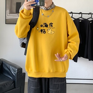 Y2490P38秋季男士bf宽松卫衣港风卫衣新款圆领韩版潮流衣服图片