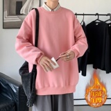 GB5918P40面料100%棉340克光板圆领加绒卫衣落肩宽松黑色，男装卫衣，星座510A-2