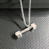 G1842P8欧美哑铃吊坠个性项链创意男士钛钢吊坠T恤链毛衣链配饰，头饰，星座510A-2