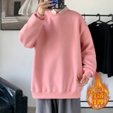 GB5918P40面料100%棉340克圆领加绒卫衣落肩宽松浅灰，男装卫衣，星座510A-2