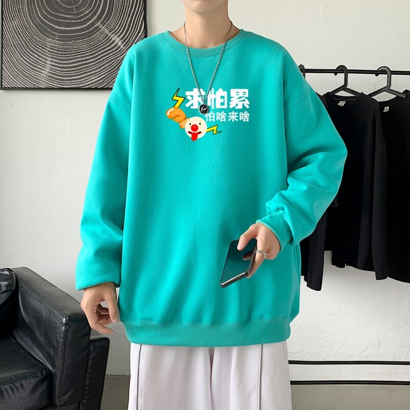 Y2386P38主推男圆领韩版运动外套ins港风青少年上衣21秋冬卫衣图片