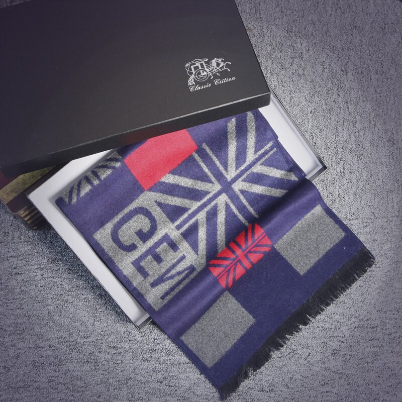 WJ0934P28秋冬男提花格子流苏中长清新拼接围巾男士休闲百搭商务，围巾，星座510A-6