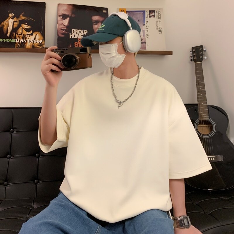 TB8126P25直播品质包边包条重磅菠萝格圆弧下摆侧开叉大码宽松T恤,男装T恤,星座510A-6