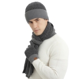 WJ0047P55情侣保暖手套三件套加厚绒护耳针织帽冬韩版毛线帽围巾，围巾，星座510A-6