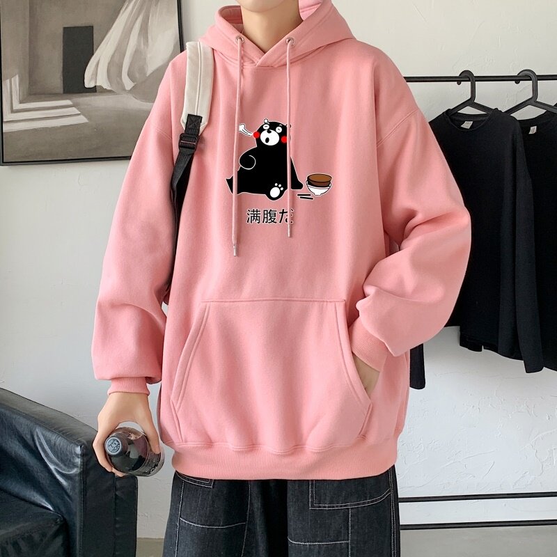 L2411P48秋装21中性纯色连帽卫衣套头宽松外套情侣装打底帽衫,男装卫衣,星座510A-2