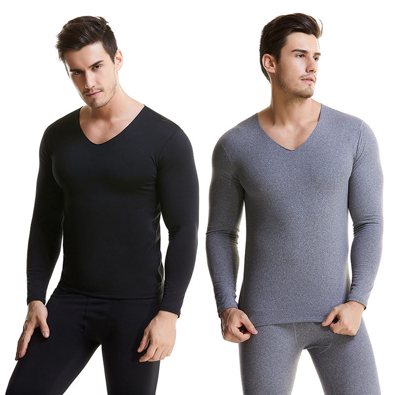 N1258P35男阳离子保暖内衣V领轻盈速热纤维内衣细绒中厚贴身内衣，保暖内衣，星座510A-6