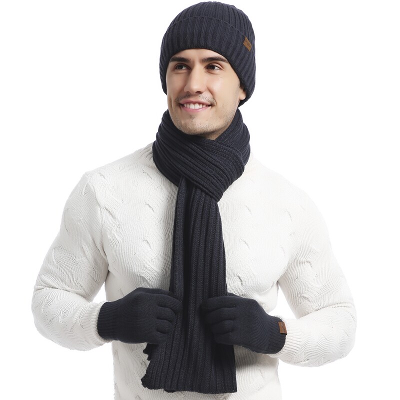 WJ0046P55新款冬生日送礼围巾帽子手套三件套装男潮毛线针织帽子，围巾，星座510A-6