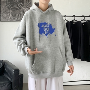 L2457P48秋卫衣2022秋新款港风ins连帽套头印花卫衣外套学生男女