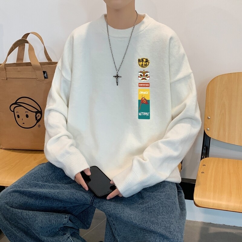 MD2854P55高领毛衣男士秋冬季韩版潮流港风ins情侣百搭宽松针织衫，男装针织衫/毛衣，星座510A-2