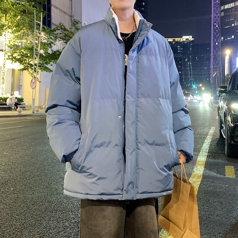 MY5787P75外套男装冬季加厚宽松羊羔绒内里光板港风纯色立领棉服，男装棉衣，星座510A-2