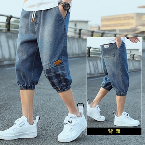 DN3534P48宽松七分裤短裤男士潮流薄款中腰直播供应牛仔七分裤图片