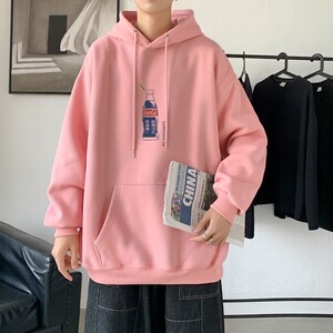 L2485P48港风2023秋冬新款大码潮男连帽情侣卫衣男连帽外套