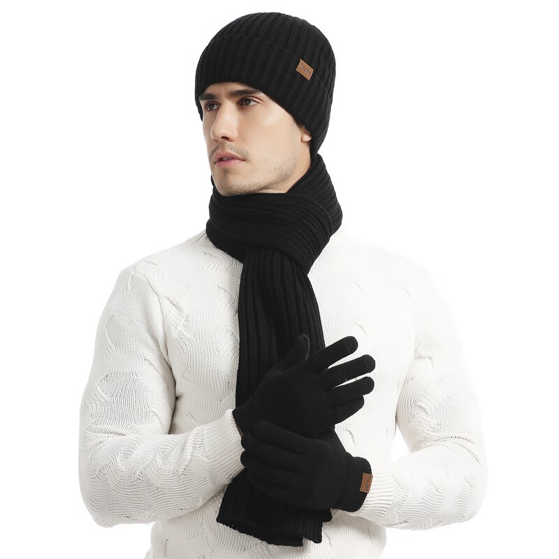 WJ0046P55新款冬生日送礼围巾帽子手套三件套装男潮毛线针织帽子，围巾，星座510A-6
