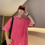 TF8431P25重磅水洗做旧T恤男短袖式潮牌高街oversize宽松半袖衣服，男装T恤，星座510A-6