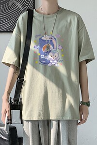 T2264港风室内潮21夏季新款潮流男士短袖T恤宽松半袖体恤衫图片
