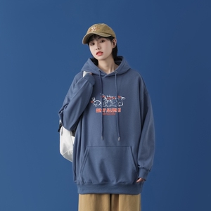 L2543P48中性模特新款卫衣男装宽松港风日系外套连帽衣服宽松卫衣图片