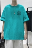 D2124港风室内纯棉男短袖港风净版小标印花宽松休闲情侣装T恤，男装T恤，星座510A-6