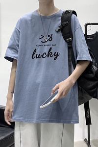 T2253港风室内夏装潮T恤男夏装款百搭印花短袖ins情侣装T恤