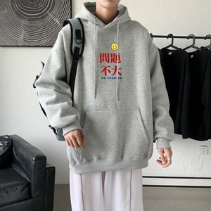 L2300P48韩版ins男士学生宽松运动连帽卫衣秋冬加绒情侣外套图片