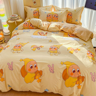星星人女儿童纯棉床上四件套卡通可爱100全棉床单被套学生三件套3