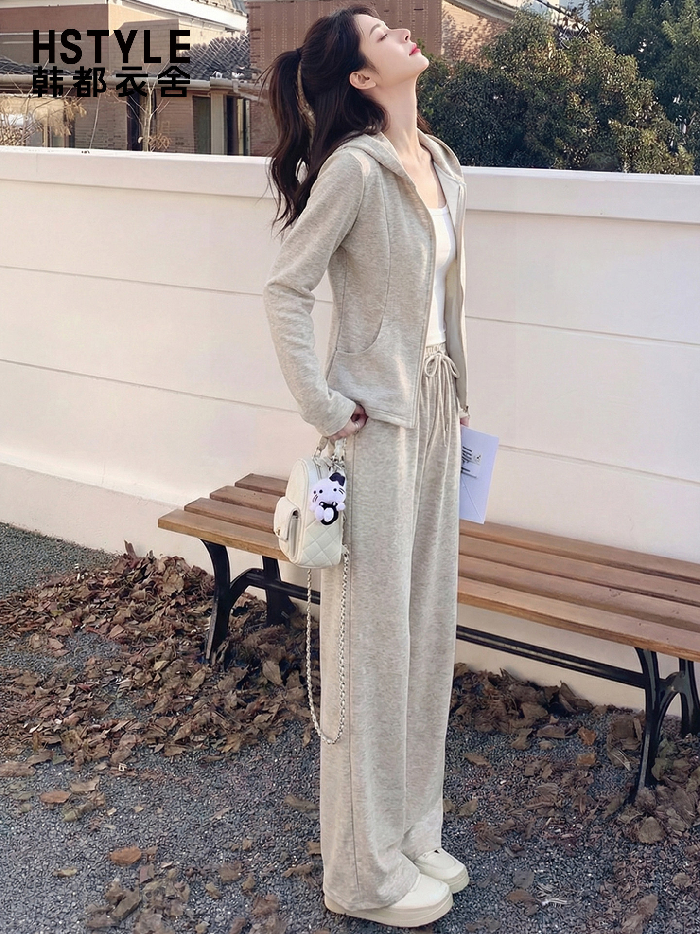 韩都衣舍休闲运动套装女早春季2026新款巨好看的卫衣穿搭一整套Y