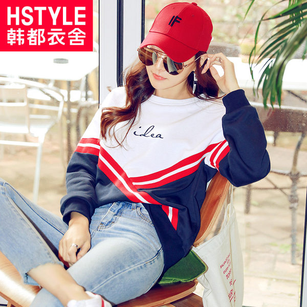 韩都衣舍 18年春季新款 女式宽松套头卫衣 天猫优惠券折后￥62包邮（￥172-110）