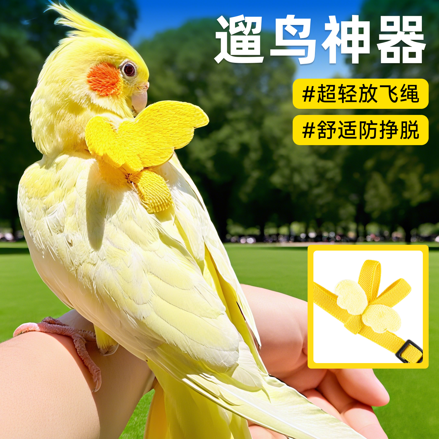 鹦鹉牵引绳外出放飞绳户外遛鸟神器玄凤牡丹超轻不伤脚背带小鸟