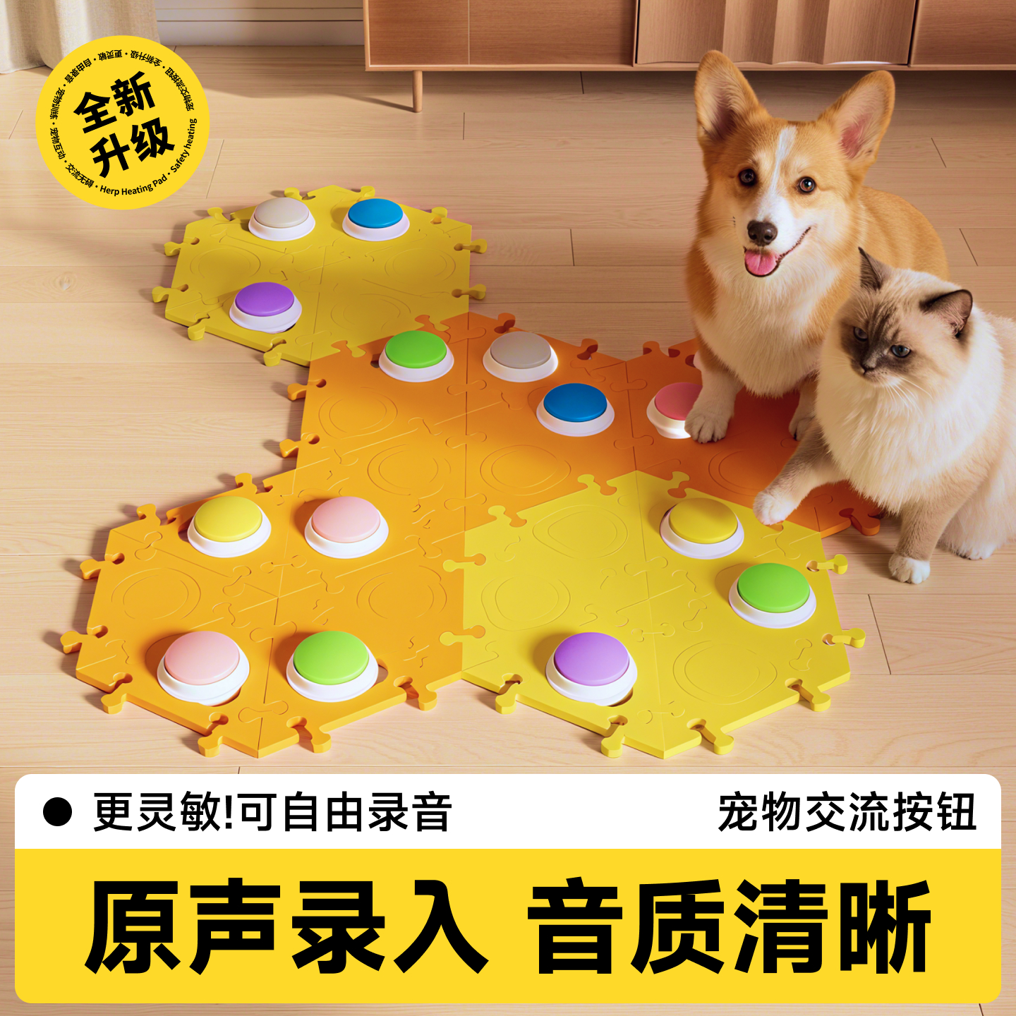 宠物交流按钮猫咪按键发声器狗狗说话沟通训练垫子小猫小狗训练器