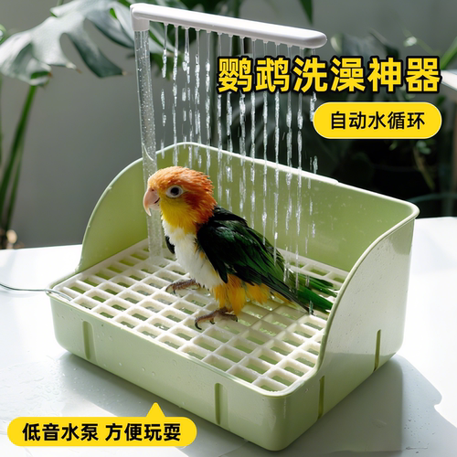 鹦鹉洗澡盆自动循环小鸟小太阳玄凤淋浴神器虎皮珍珠鸟用大号浴室