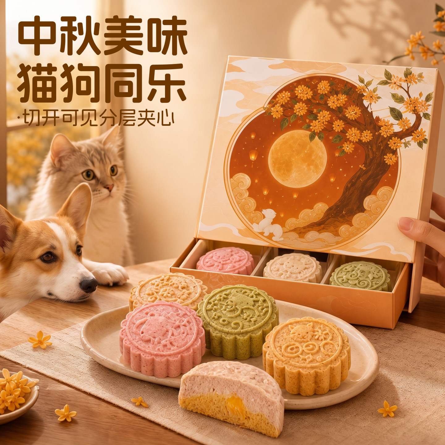 宠物月饼夹心冻干解馋零食点心图片
