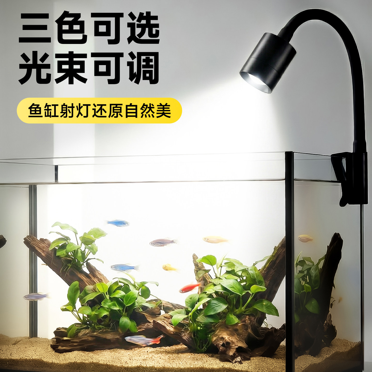 鱼缸灯氛围迷你小射灯新款led小型专用照明灯水族箱增艳观赏水草