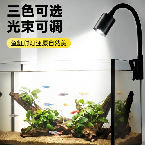 鱼缸灯氛围迷你小射灯新款led小型专用照明灯水族箱增艳观赏水草