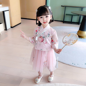 女童汉服套装秋装儿童小女孩国风超仙小童女宝宝洋气春秋款两件套