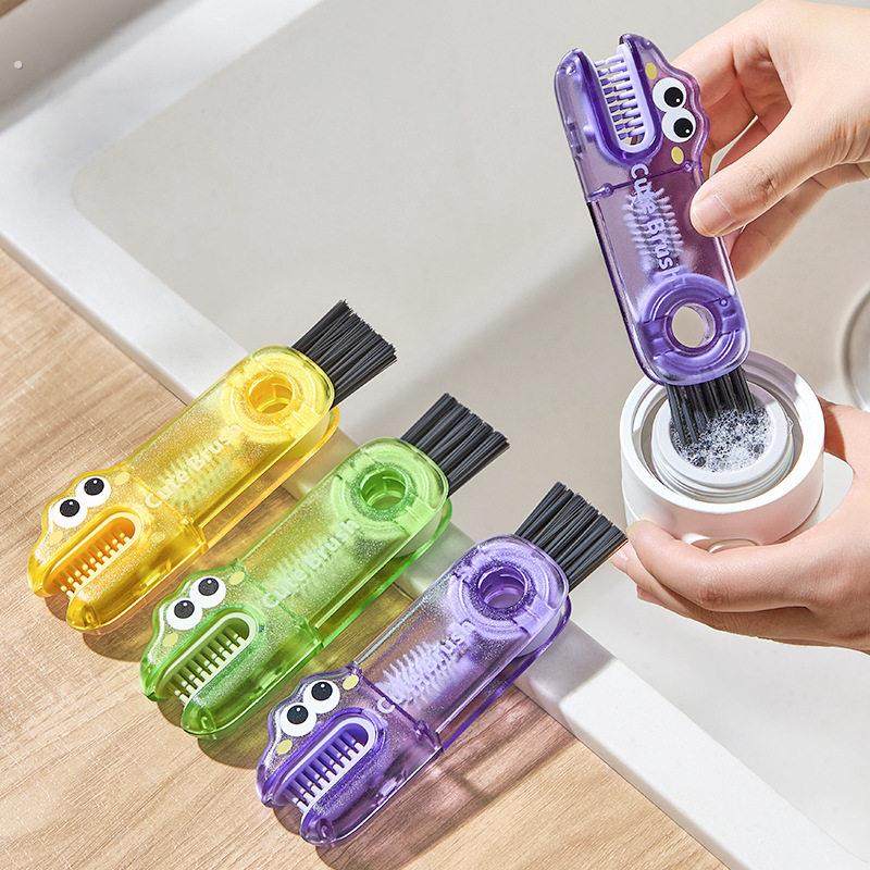 多功能杯盖刷清洁刷缝隙刷三合一杯口刷水杯刷吸管刷清洗神器XH