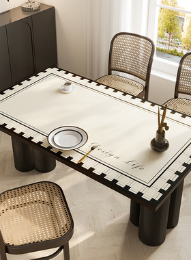 纯色桌垫皮革桌布简约现代餐桌台面垫防烫隔热防水茶几垫布圆桌垫