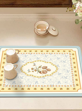 北欧轻奢风格家用客厅厨房沥水垫吸水耐磨硅藻泥餐盘垫桌面隔热垫