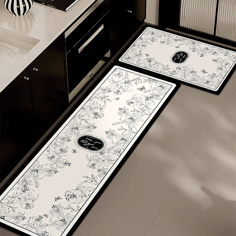 厨房专用科技皮硅藻泥吸水耐脏地垫轻奢防污可擦洗防滑防摔软脚垫,居家布艺,厨房地垫,淘宝优惠券,粉丝福利购,淘宝优惠卷