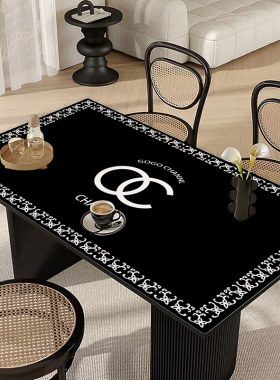 高级感防水防油餐桌垫轻奢免洗皮革长方形茶几布隔热防烫可裁剪