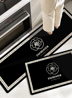 家用厨房地垫防滑吸水防油可擦长条耐脏脚垫硅藻泥科技皮厕所门口