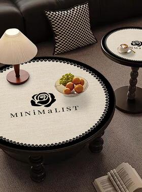 圆形小茶几桌垫轻奢高级圆形餐桌台布防水防油防烫桌布茶几桌垫
