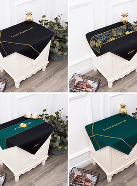 正方形床头柜盖布防尘防晒棉麻盖巾保护罩支持定制居家布艺