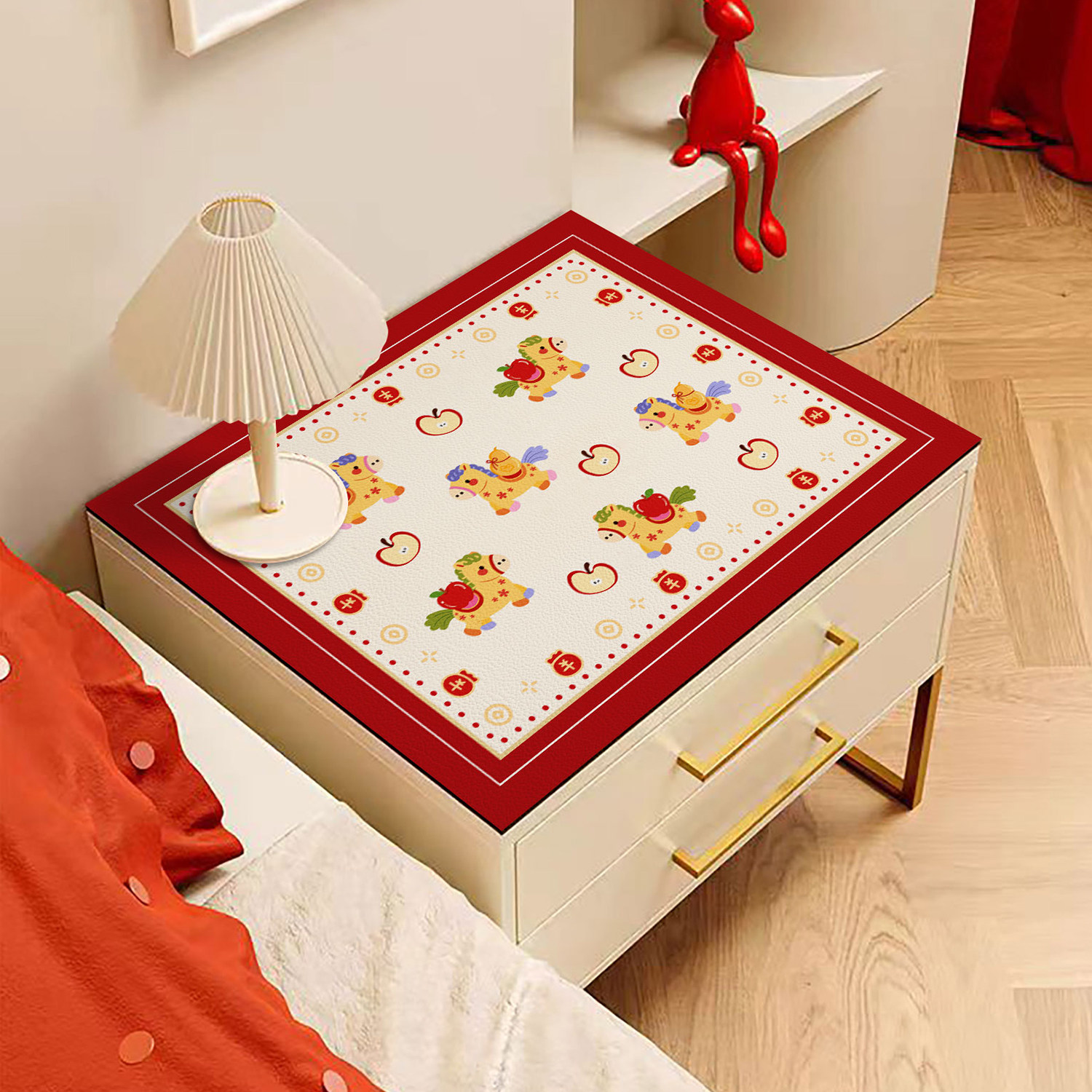 床头柜垫PVC新年装饰氛围垫台面保护垫卡通马年盖垫可爱柜面垫子,居家布艺,床头柜盖布,淘宝优惠券,粉丝福利购,淘宝优惠卷