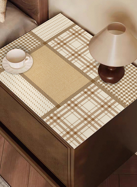 简约风卧室床头柜皮革盖垫防尘防水滚筒式洗衣机双开门冰箱顶盖布