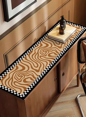 高级感入户门鞋柜防尘盖垫现代风玄关柜餐边柜可擦免洗长条形桌垫