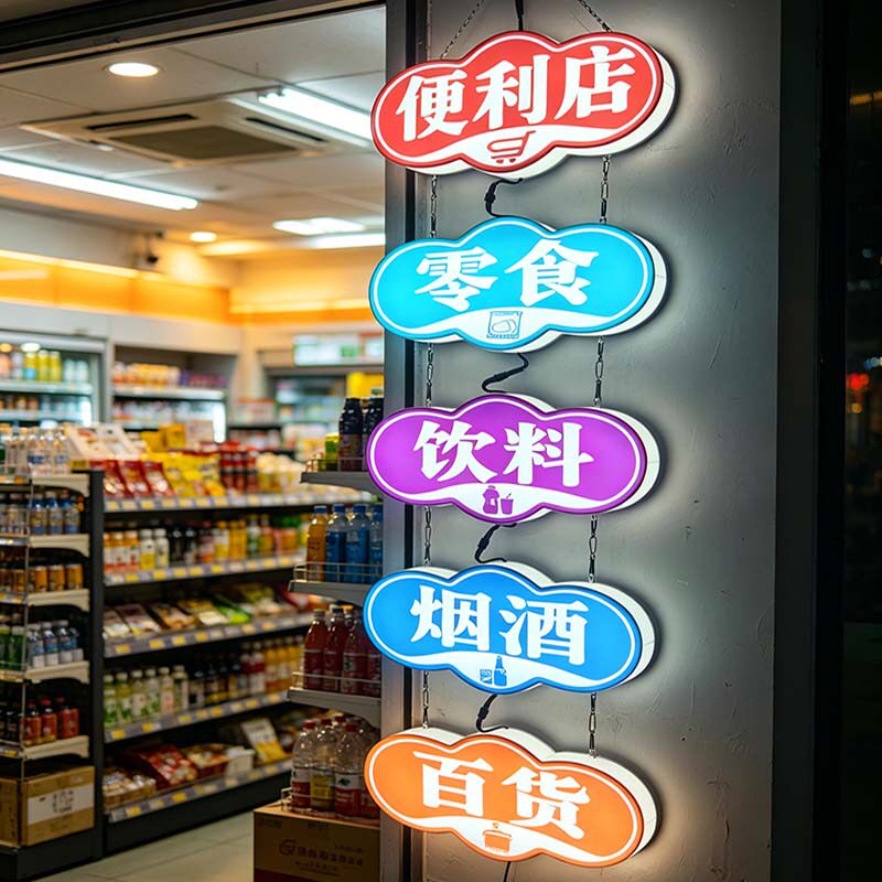 LED发光灯箱广告牌便利店超市玻璃门商铺展示牌项目牌个性定制