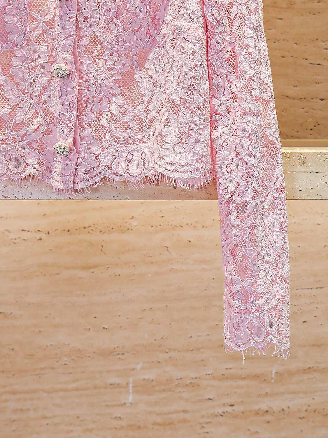 Chic Rhinestone French Tweed Lace Crop Jacket - Product image 4