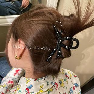 醋酸材质盘发鲨鱼夹 优依家 好看特别 式 复古高级气质抓夹发抓 款